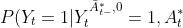 P(Y_t = 1 | Y_t^{\bar{A}^{*}_{t-},0} =1 , A^{*}_t) = 1